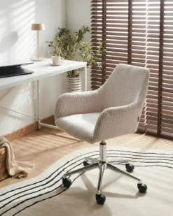 Kontorstol WELLSTON Fløjl Lys Beige