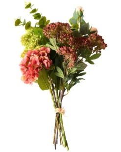 Kunstig blomsterbuket MINDE 60 cm Lyserød