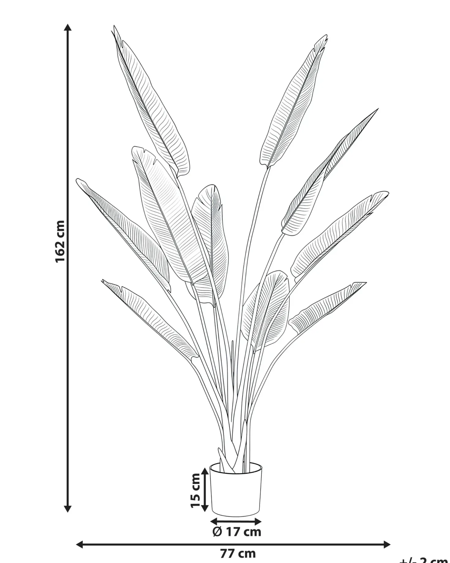 Kunstig plante BANANA TREE 162 cm Guld