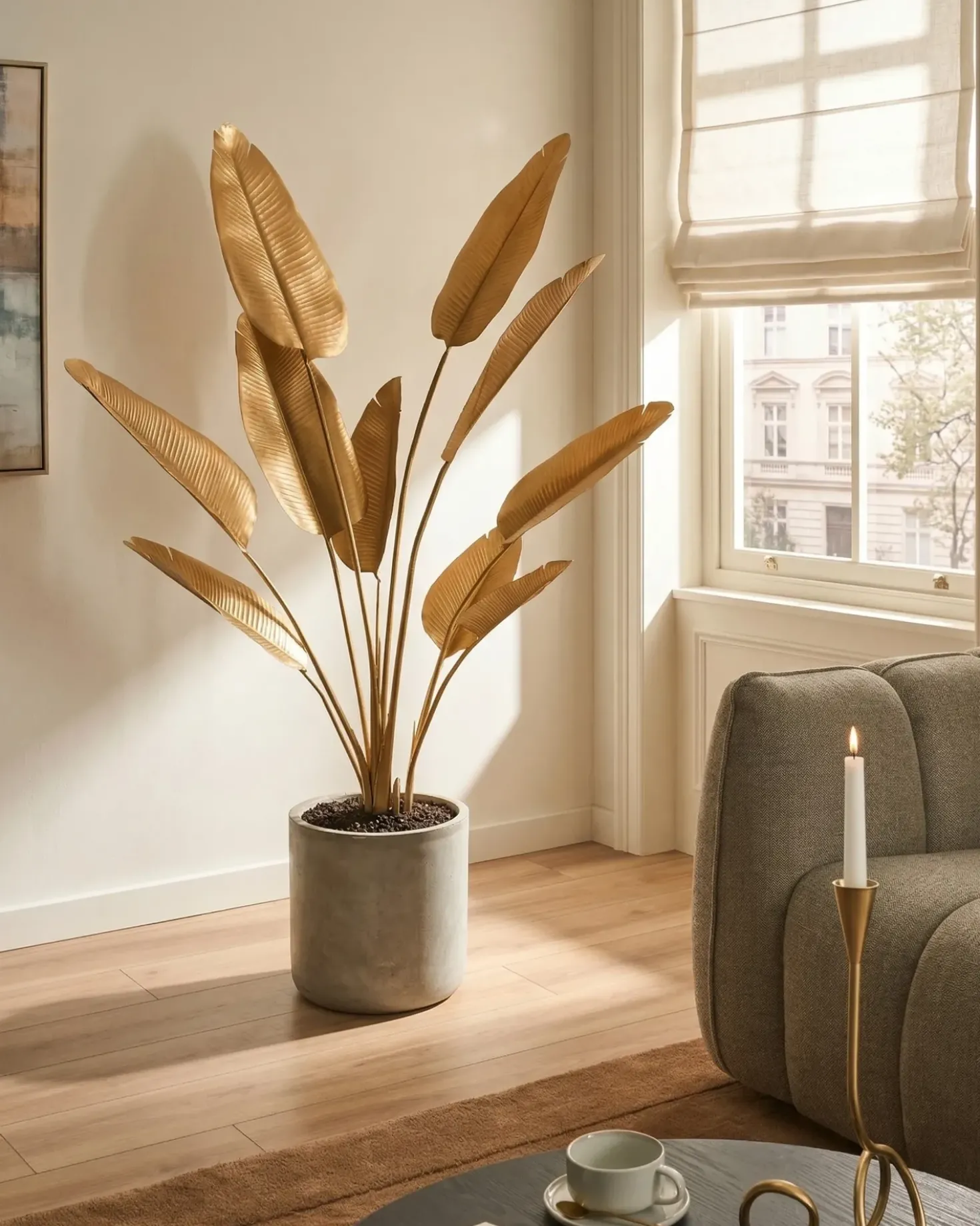 Kunstig plante BANANA TREE 162 cm Guld