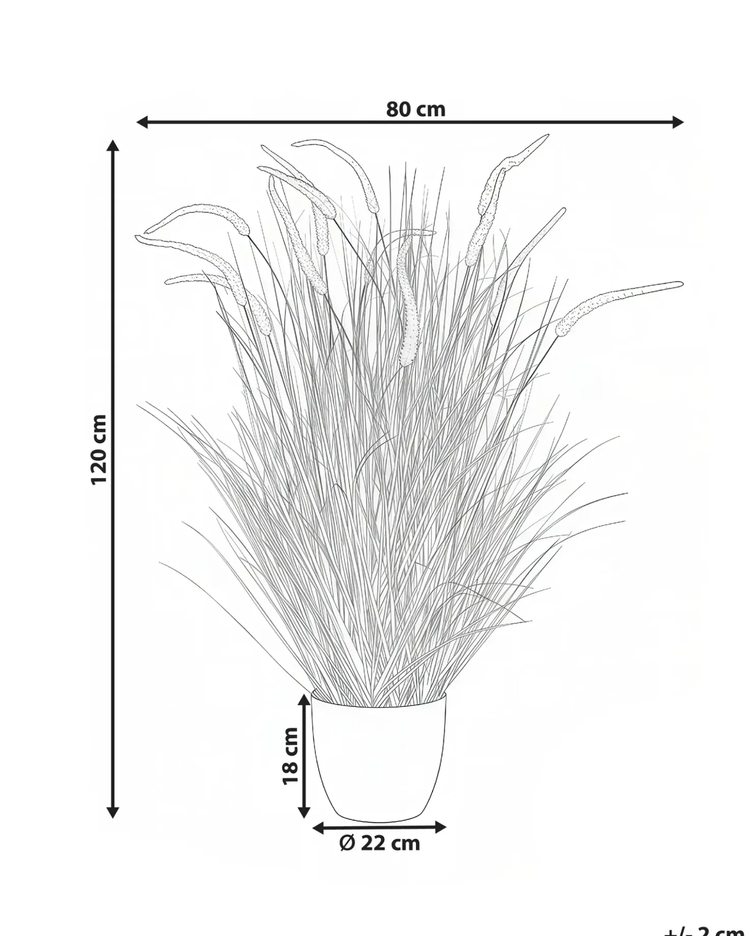 Kunstig plante BRISTLEGRASS 120 cm Orange