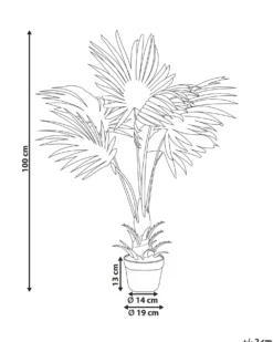 Kunstig plante FAN PALM 100 cm Grøn