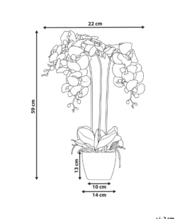 Kunstig plante ORCHID 59 cm Hvid