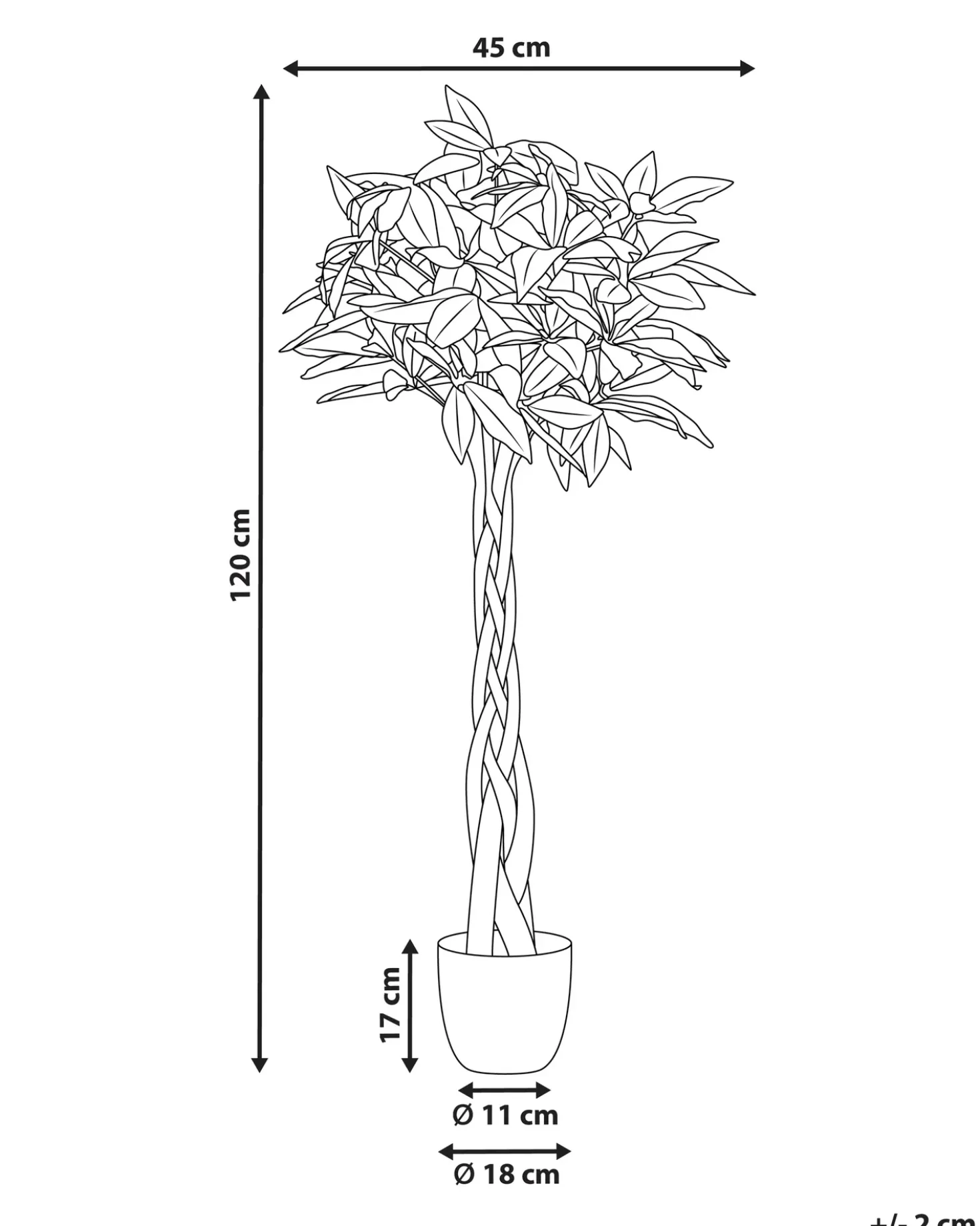 Kunstig plante PACHIRA TREE 120 cm Grøn