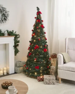 Kunstigt juletræ Foldbar LED PINEORA 185 cm Grøn