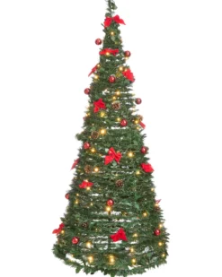 Kunstigt juletræ Foldbar LED PINEORA 185 cm Grøn