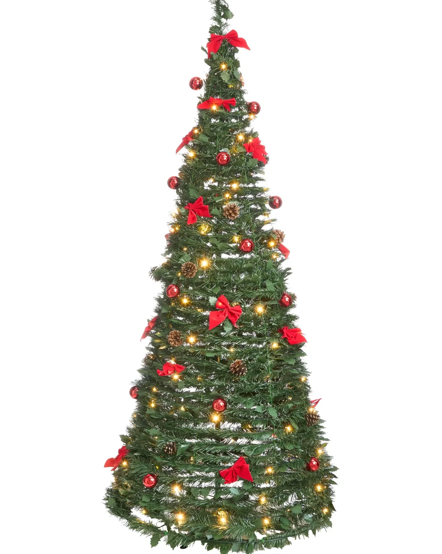 Kunstigt juletræ Foldbar LED PINEORA 185 cm Grøn