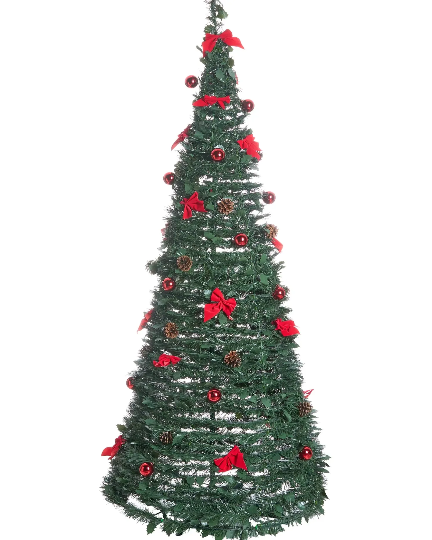 Kunstigt juletræ Foldbar LED PINEORA 185 cm Grøn