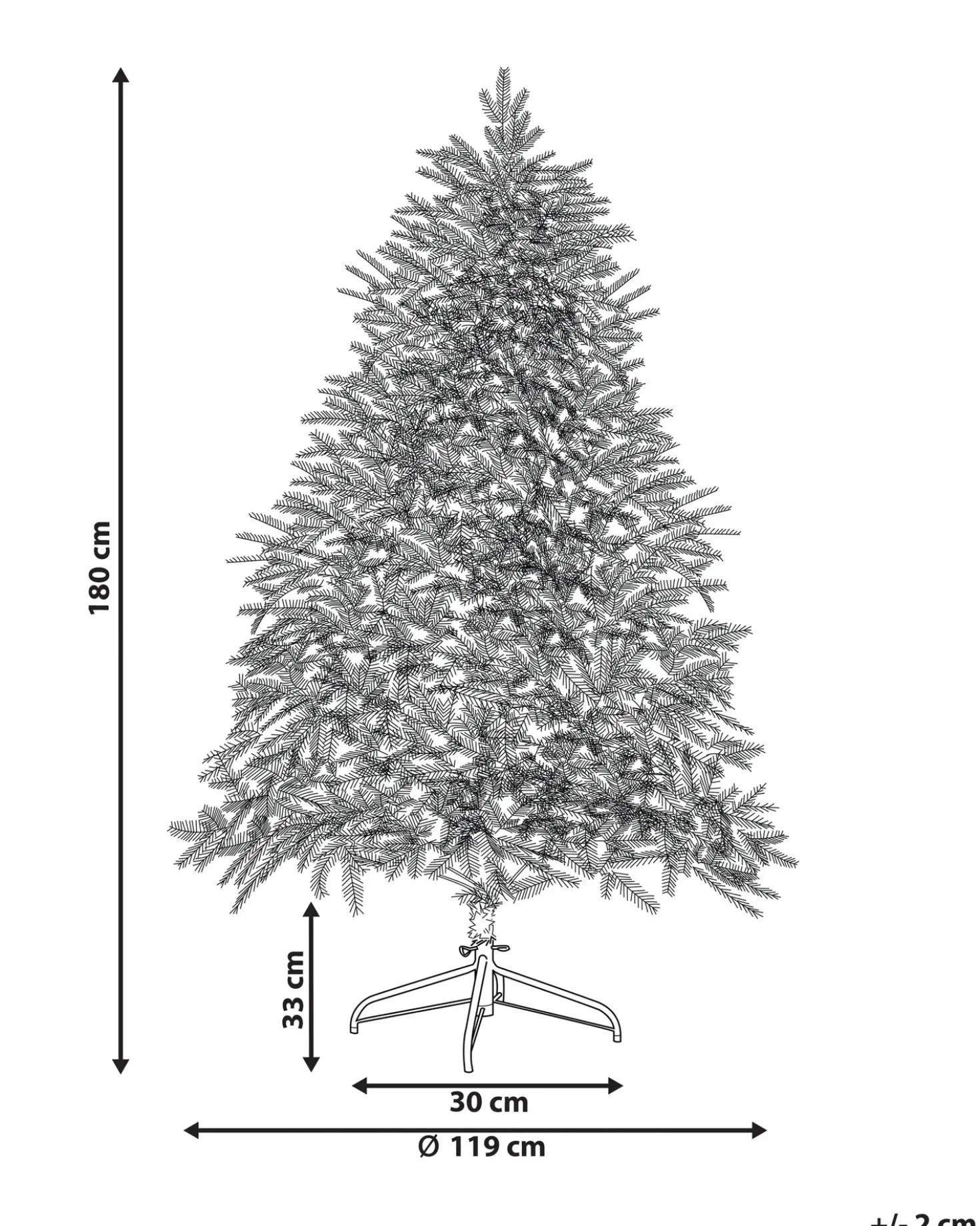Kunstigt juletræ LED FIDDLE 180 cm Grøn