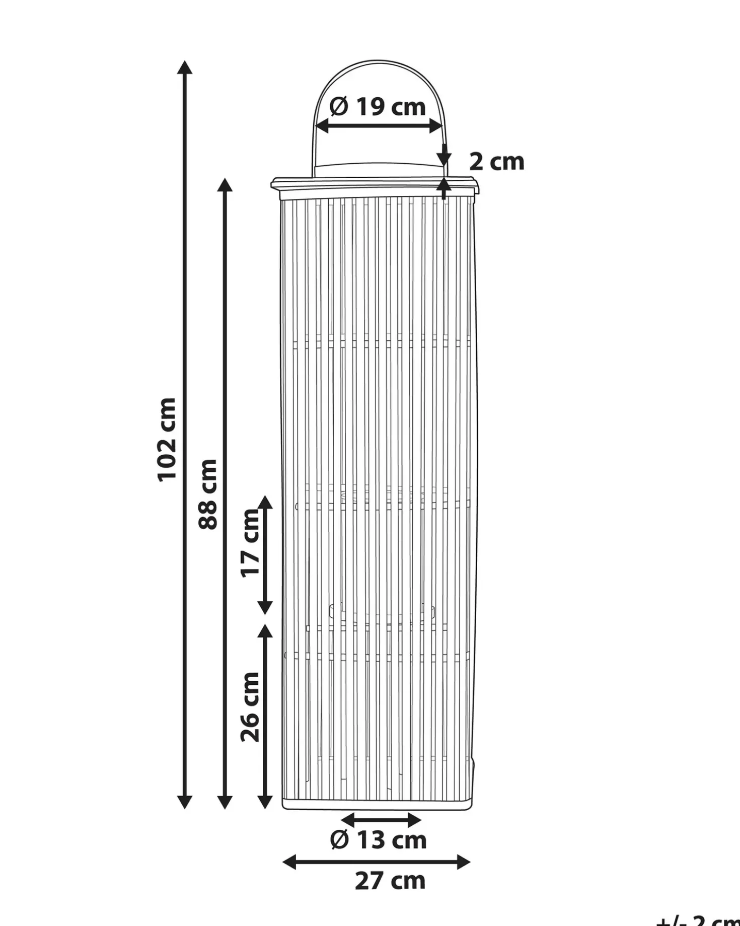 Lanterne BALABAC Bambus 88 cm Lysebrun
