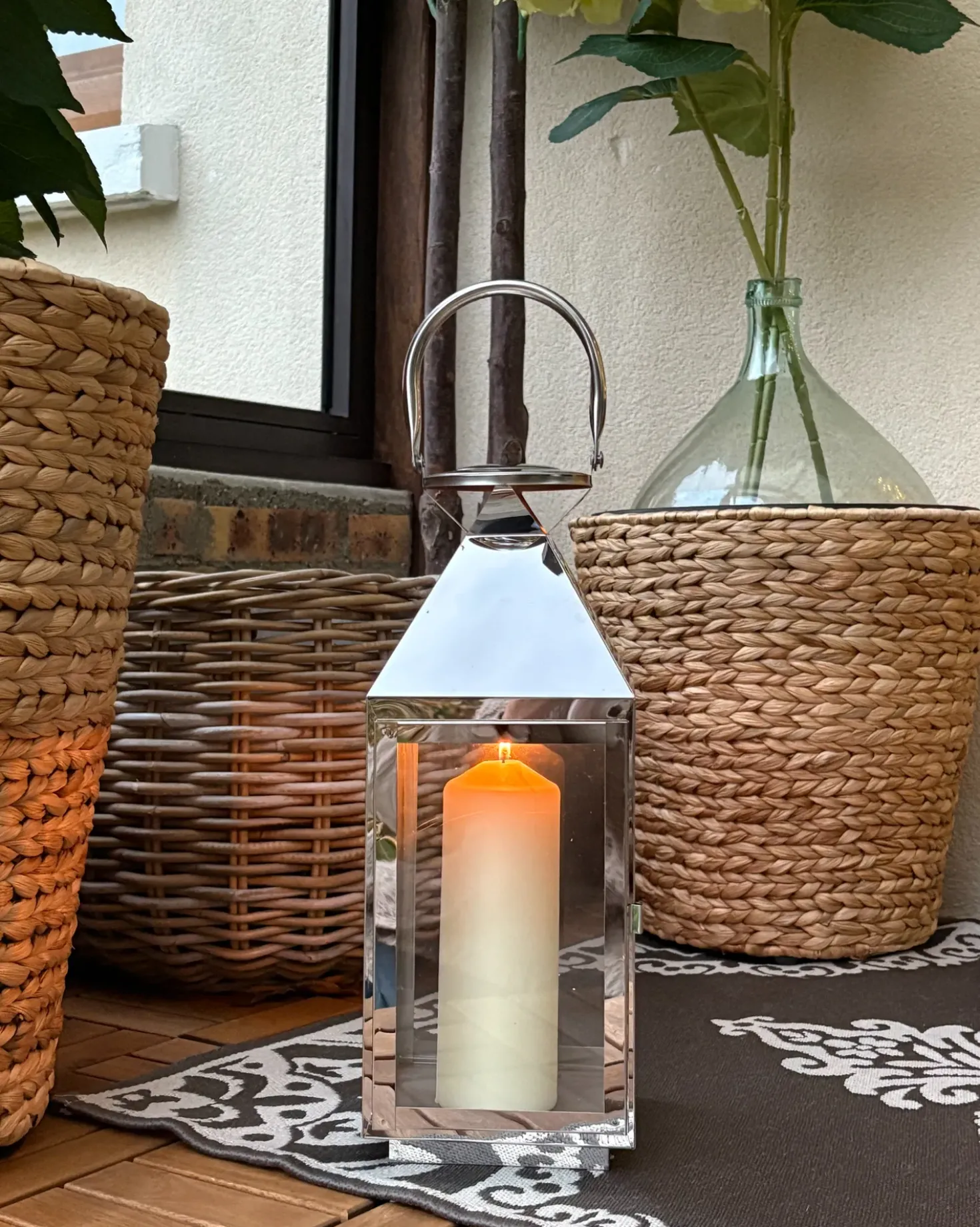 Lanterne BALI Rustfrit stål 40 cm Sølv