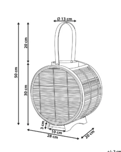 Lanterne BISTAL Rattan 30 cm Naturlig