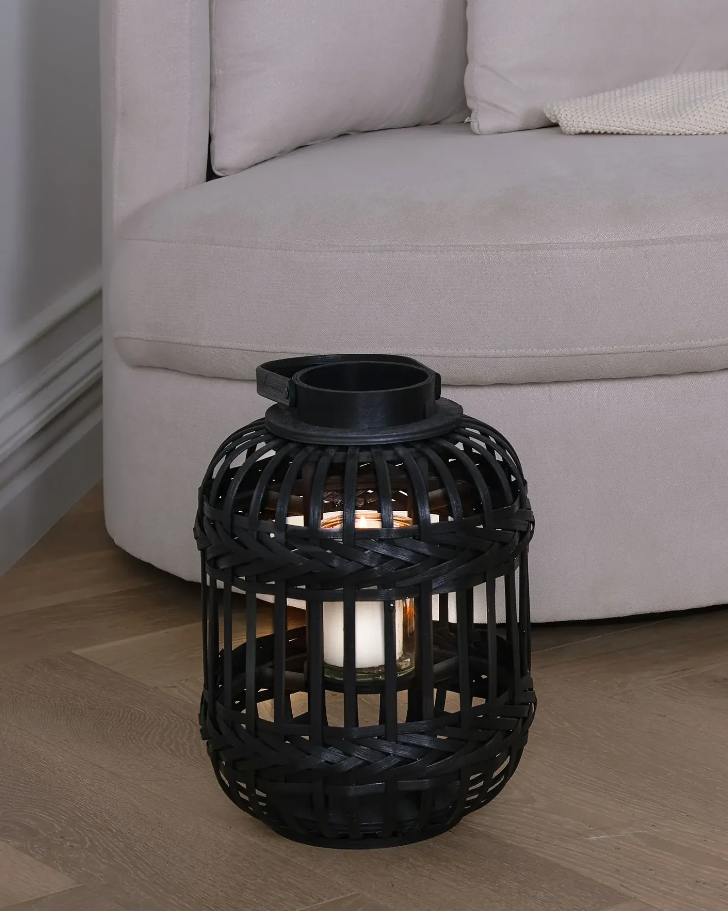 Lanterne BORACAY Bambus 30 cm Sort