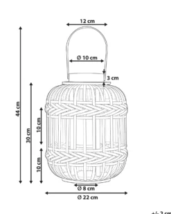 Lanterne BORACAY Bambus 30 cm Sort