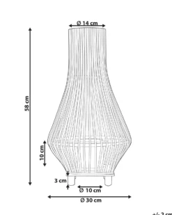 Lanterne LEYTE Piletræ 58 cm Lysebrun