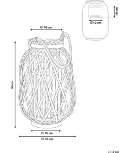 Lanterne MAURITIUS Piletræ 40 cm Hvid