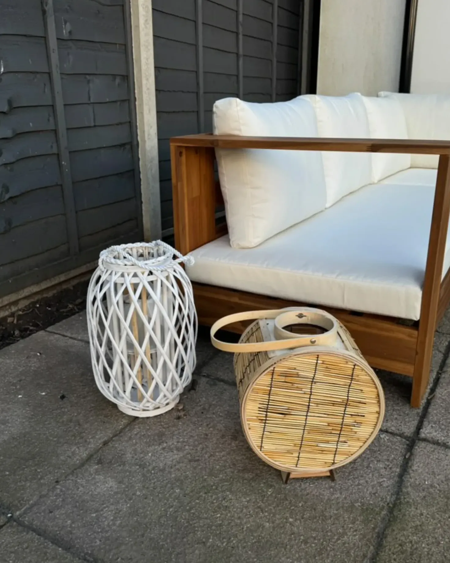 Lanterne MAURITIUS Piletræ 40 cm Hvid