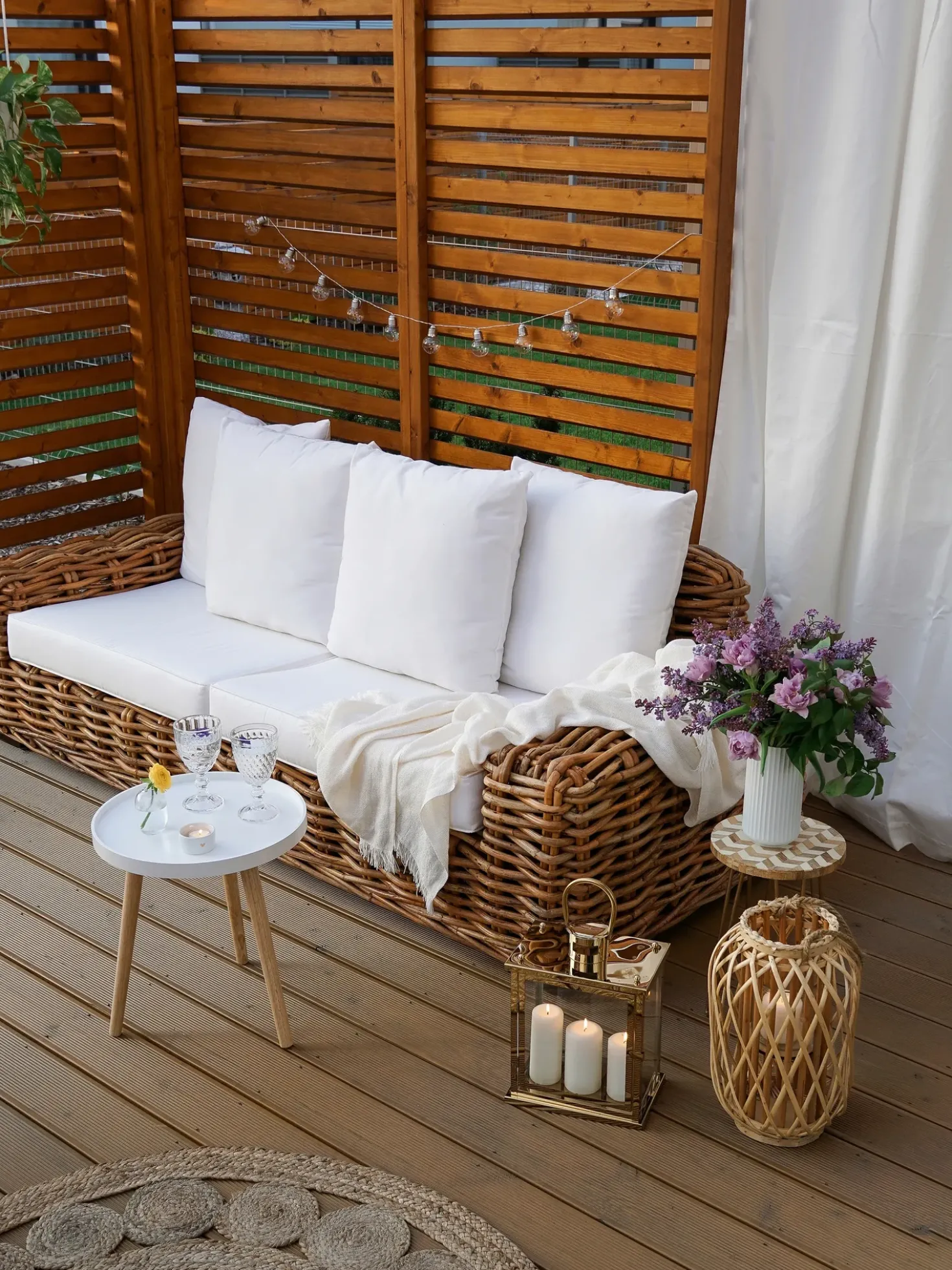 Lanterne MAURITIUS Piletræ 40 cm Naturlig