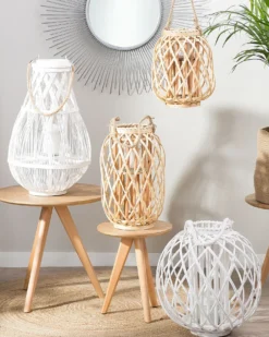 Lanterne MAURITIUS Piletræ 40 cm Naturlig