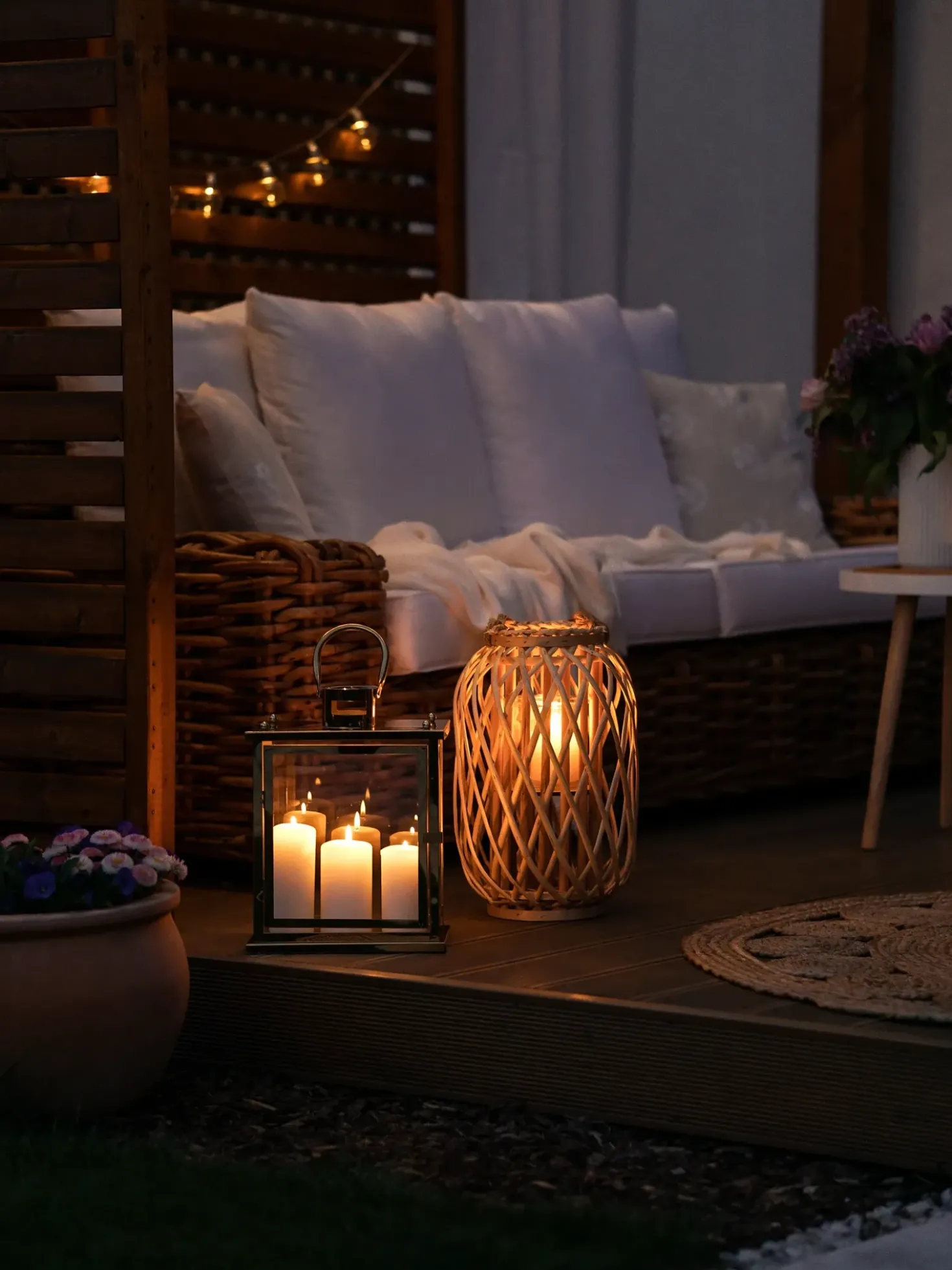 Lanterne MAURITIUS Piletræ 40 cm Naturlig