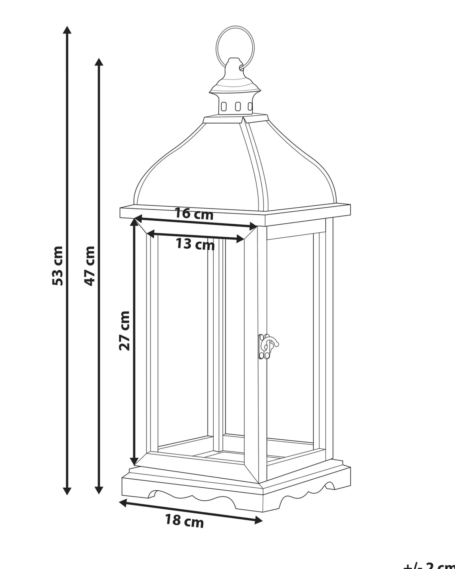 Lanterne SAMAR Fyretræ 47 cm Hvid