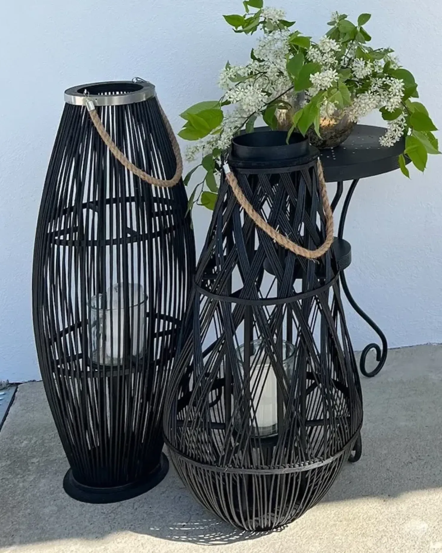 Lanterne TAHITI Bambus 72 cm Sort