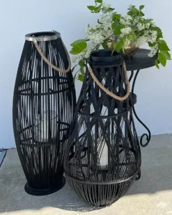 Lanterne TAHITI Bambus 84 cm Sort