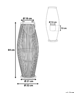 Lanterne TAHITI Bambus 84 cm Sort