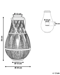 Lanterne TONGA Bambus 56 cm Hvid