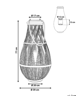 Lanterne TONGA Bambus 77 cm Hvid