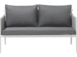 LATINA 4 personers Loungesæt med bord Grå Metal