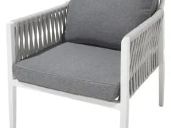 LATINA 4 personers Loungesæt med bord Grå Metal