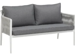 LATINA 4 personers Loungesæt med bord Grå Metal
