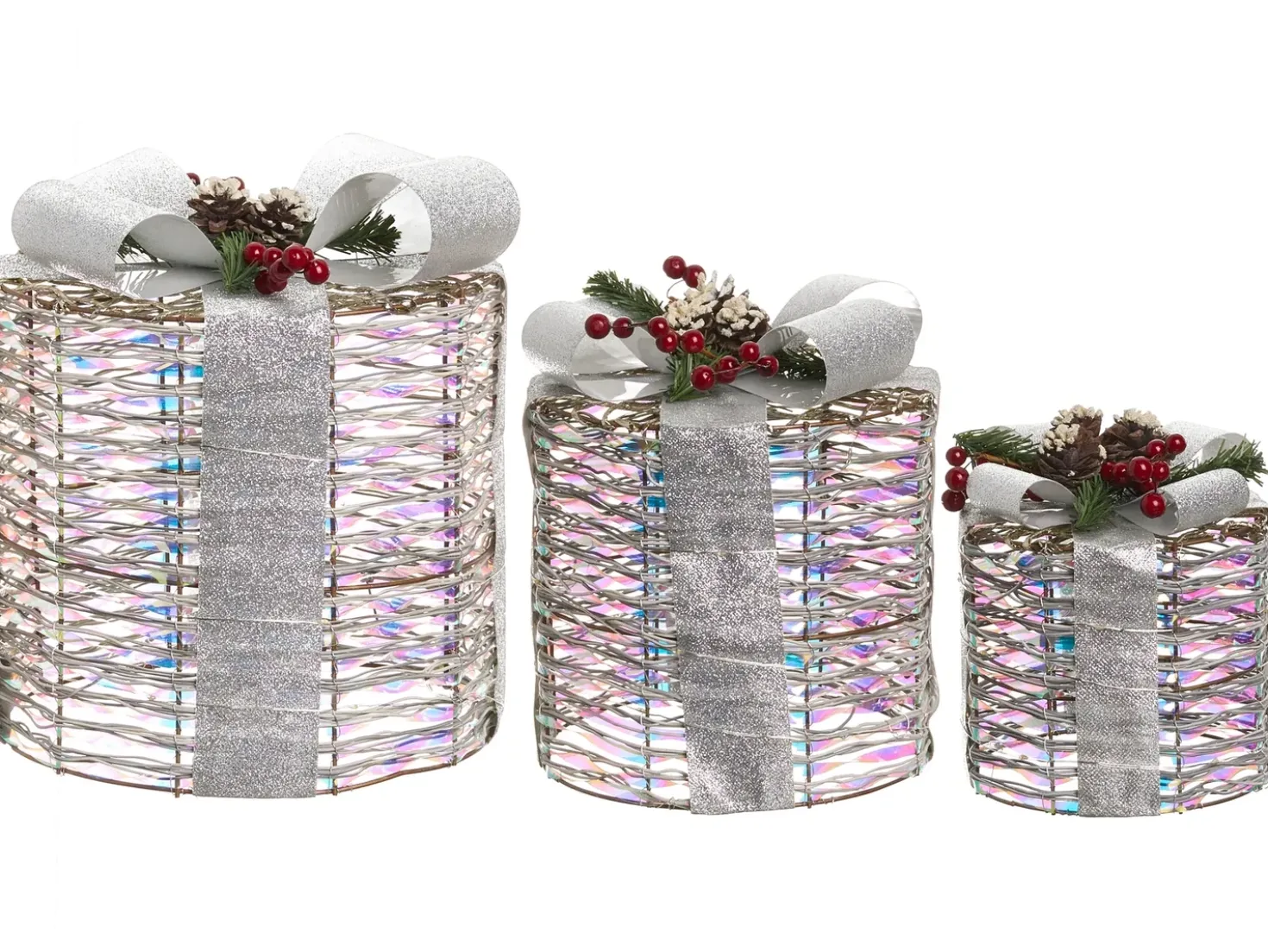 LED JULSO Julegaver 20/25/30 cm Sølv