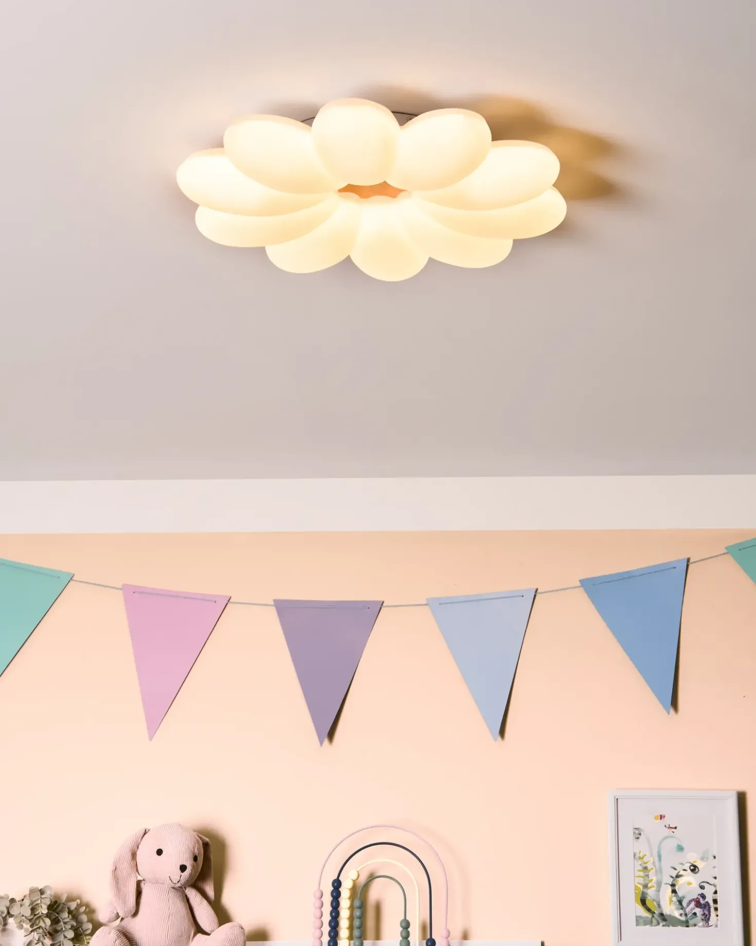 LED loftslampe Blomst TINAU Hvid