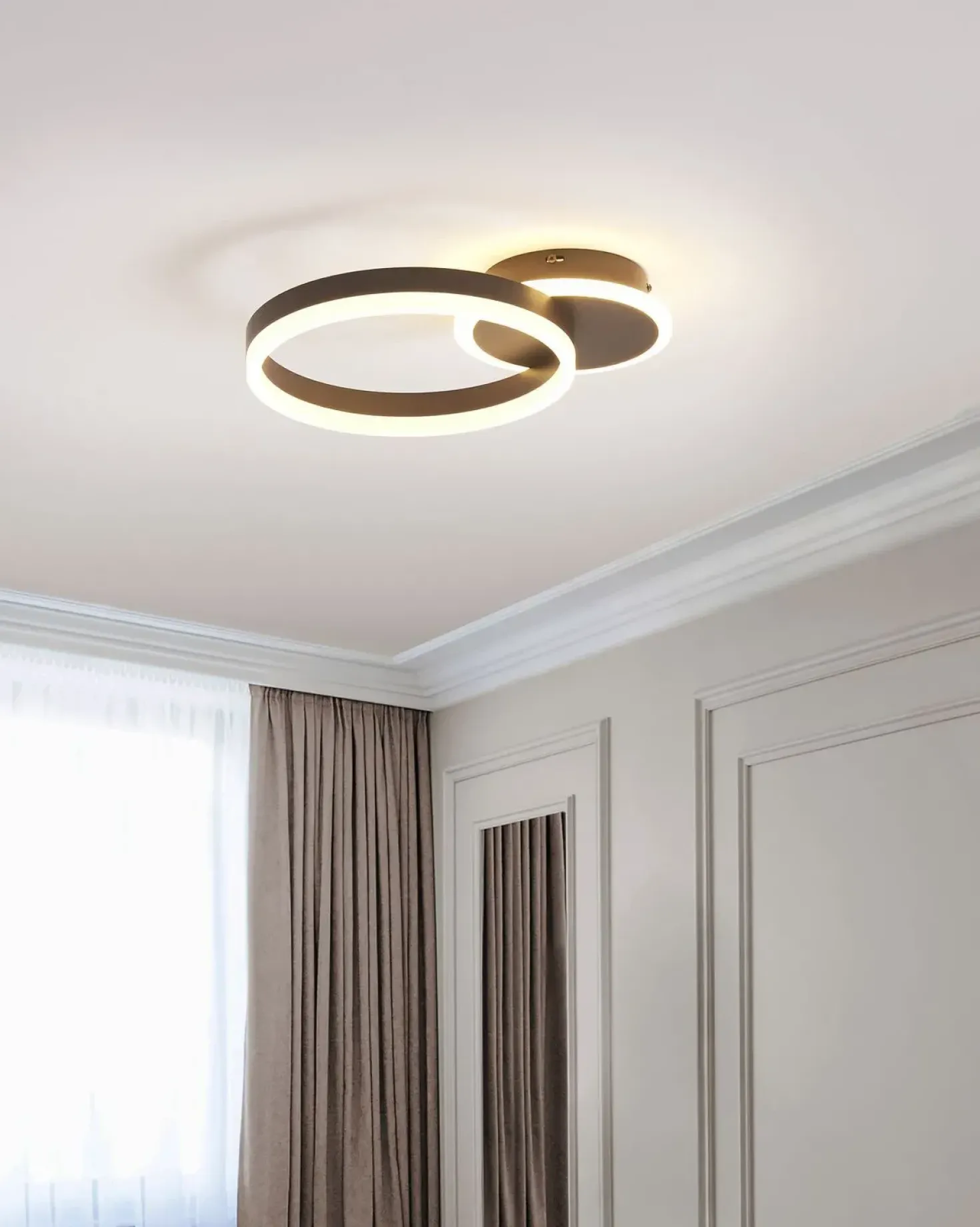 LED loftslampe GLYDE Metal Mørkebrun