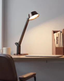 LED skrivebordslampe CHAMAELEON med USB-port Metal Messing