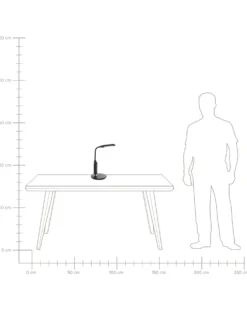 LED skrivebordslampe CYGNUS Med dæmpning Metal Sort