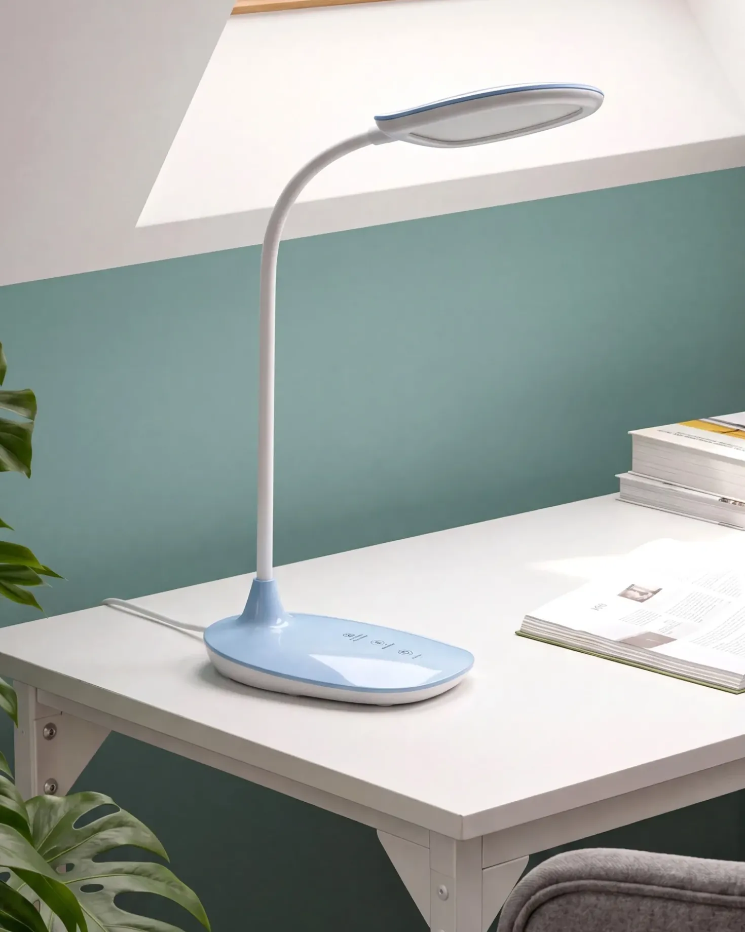 LED skrivebordslampe HYDRA Med dæmpning Himmelblå