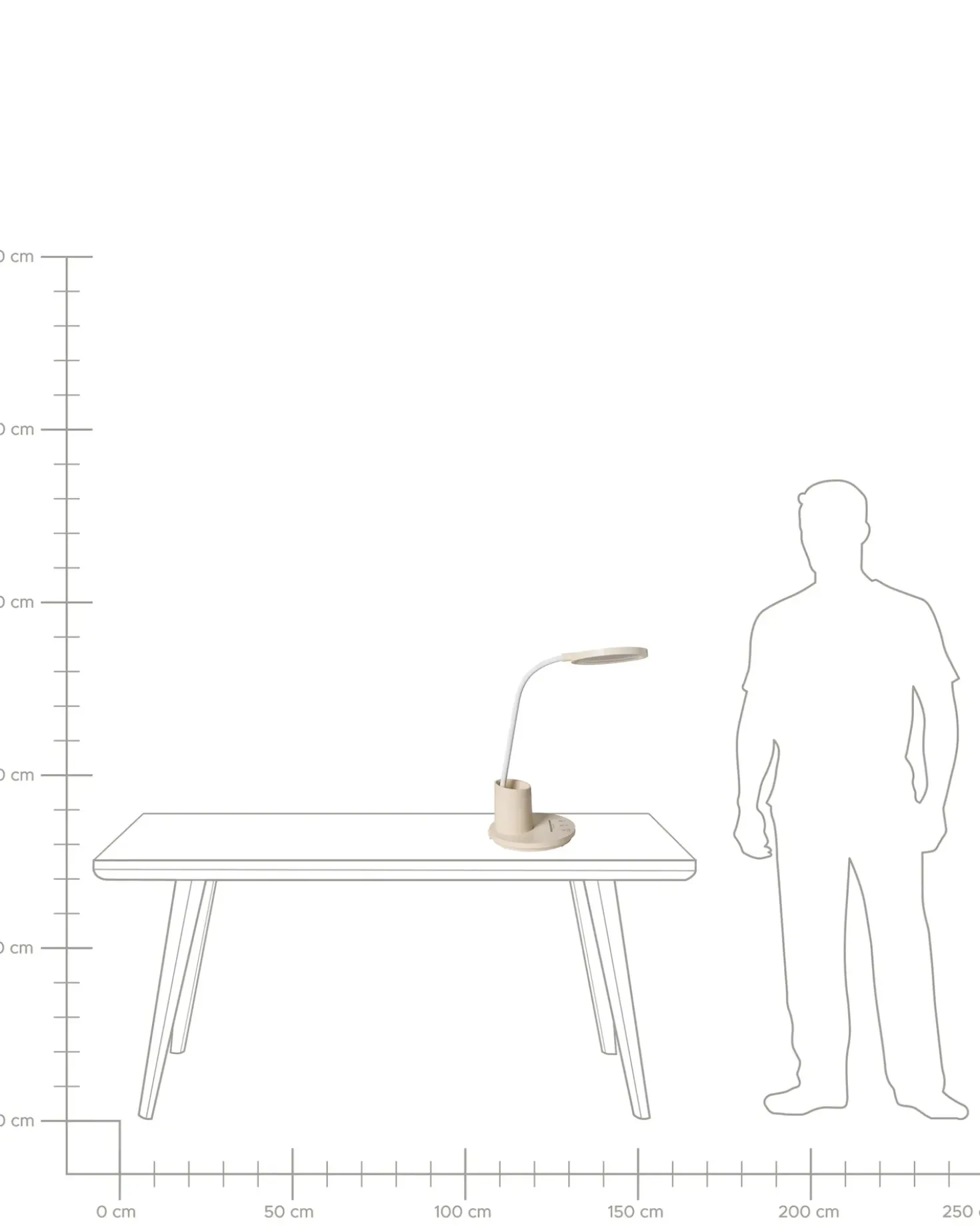 LED skrivebordslampe VELA Med dæmpning Lys Beige