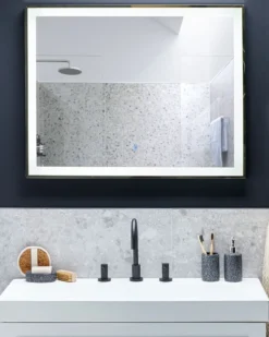 LED-badeværelsesspejl ARGENS 90 cm 70 cm Sølv