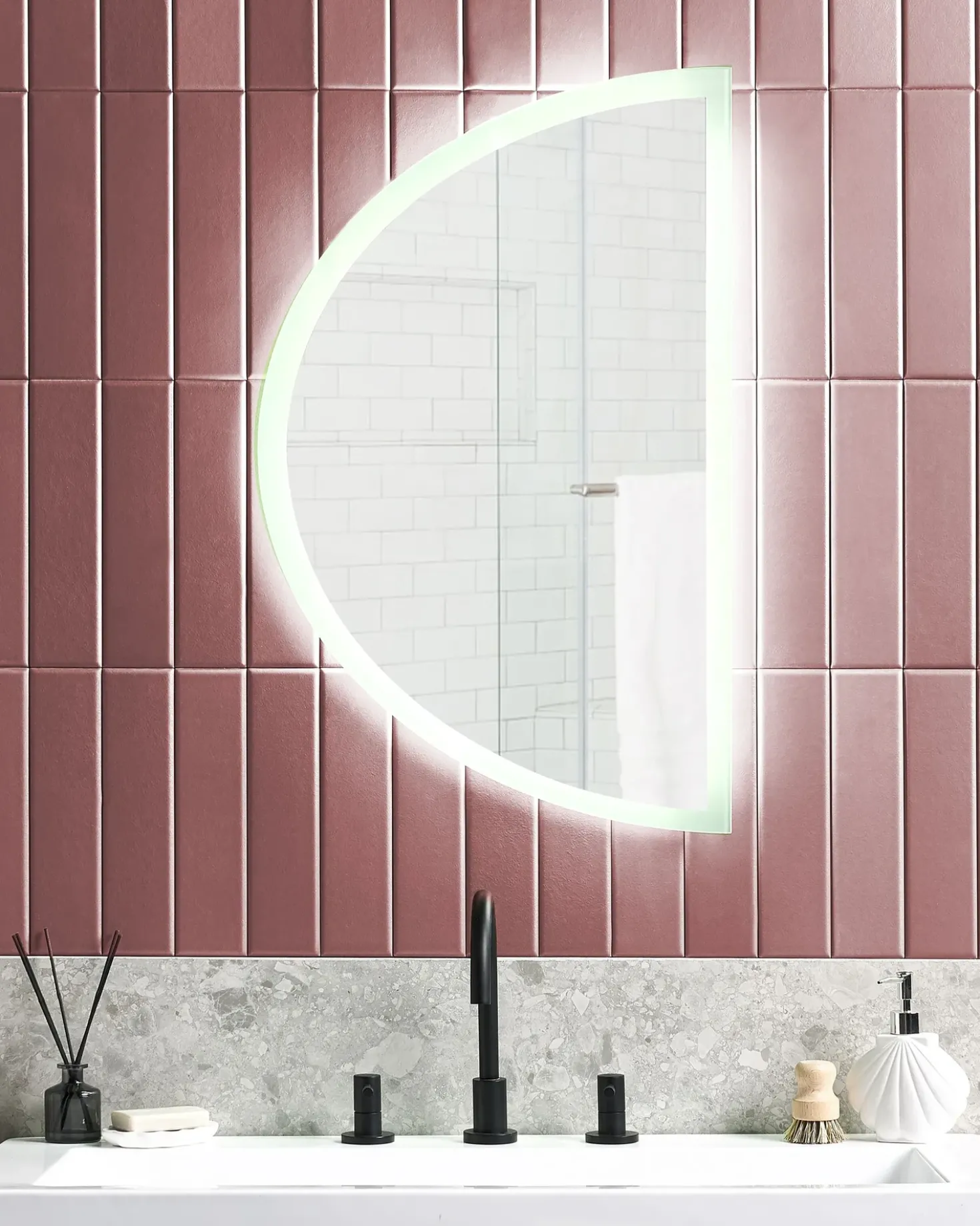 LED-badeværelsesspejl BEZONS 49 cm 80 cm Sølv