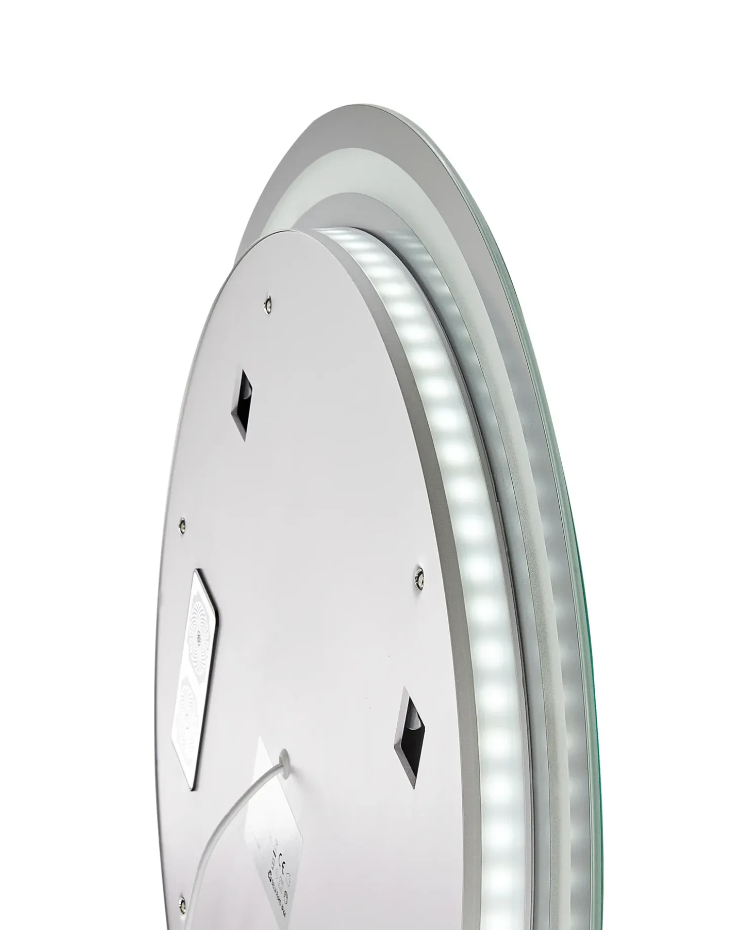 LED-badeværelsesspejl BROGNON 60 cm 60 cm Med indbygget Bluetooth-højttaler Sølv