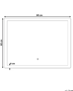 LED-badeværelsesspejl CORROY 80 cm 60 cm Sølv