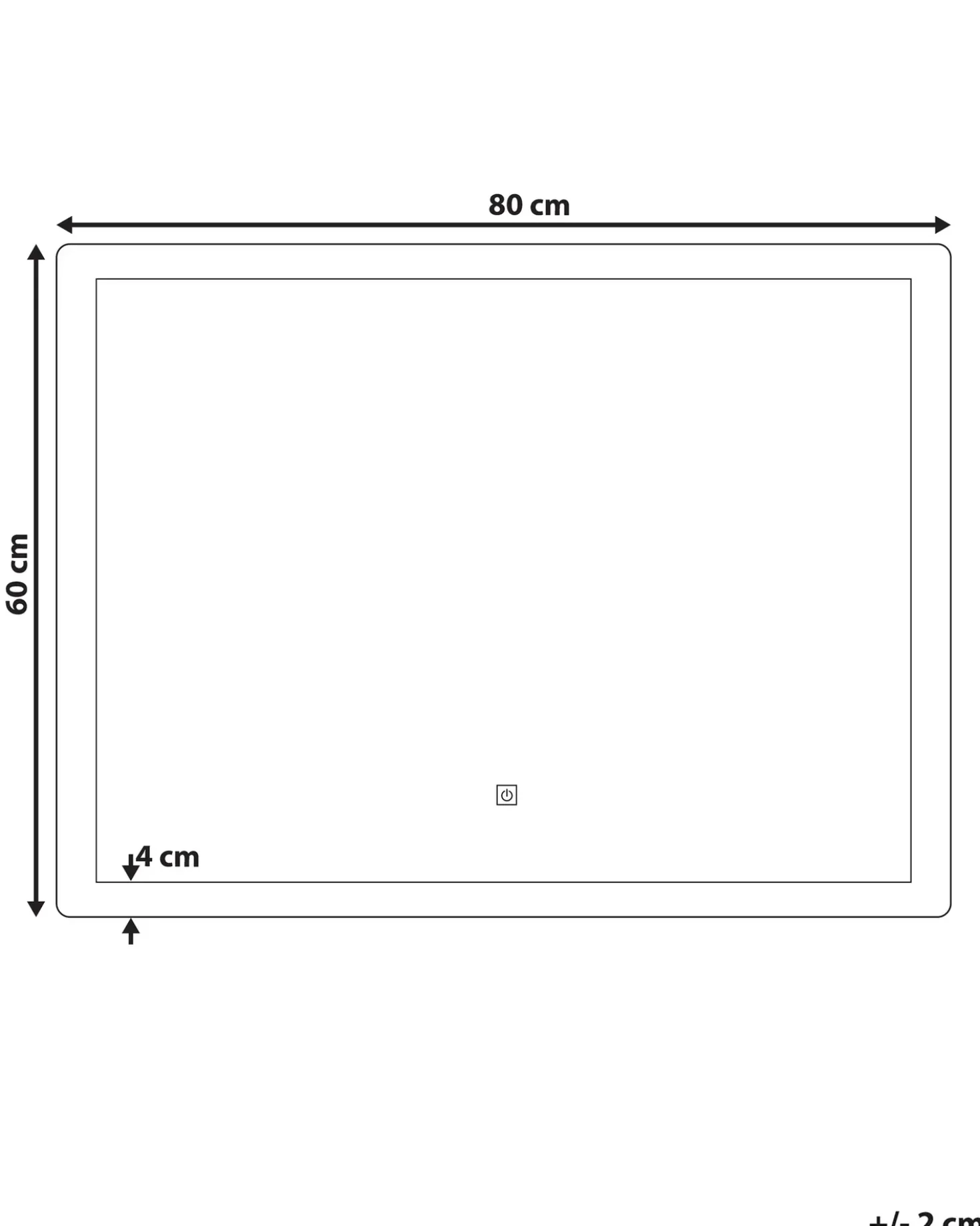 LED-badeværelsesspejl CORROY 80 cm 60 cm Sølv