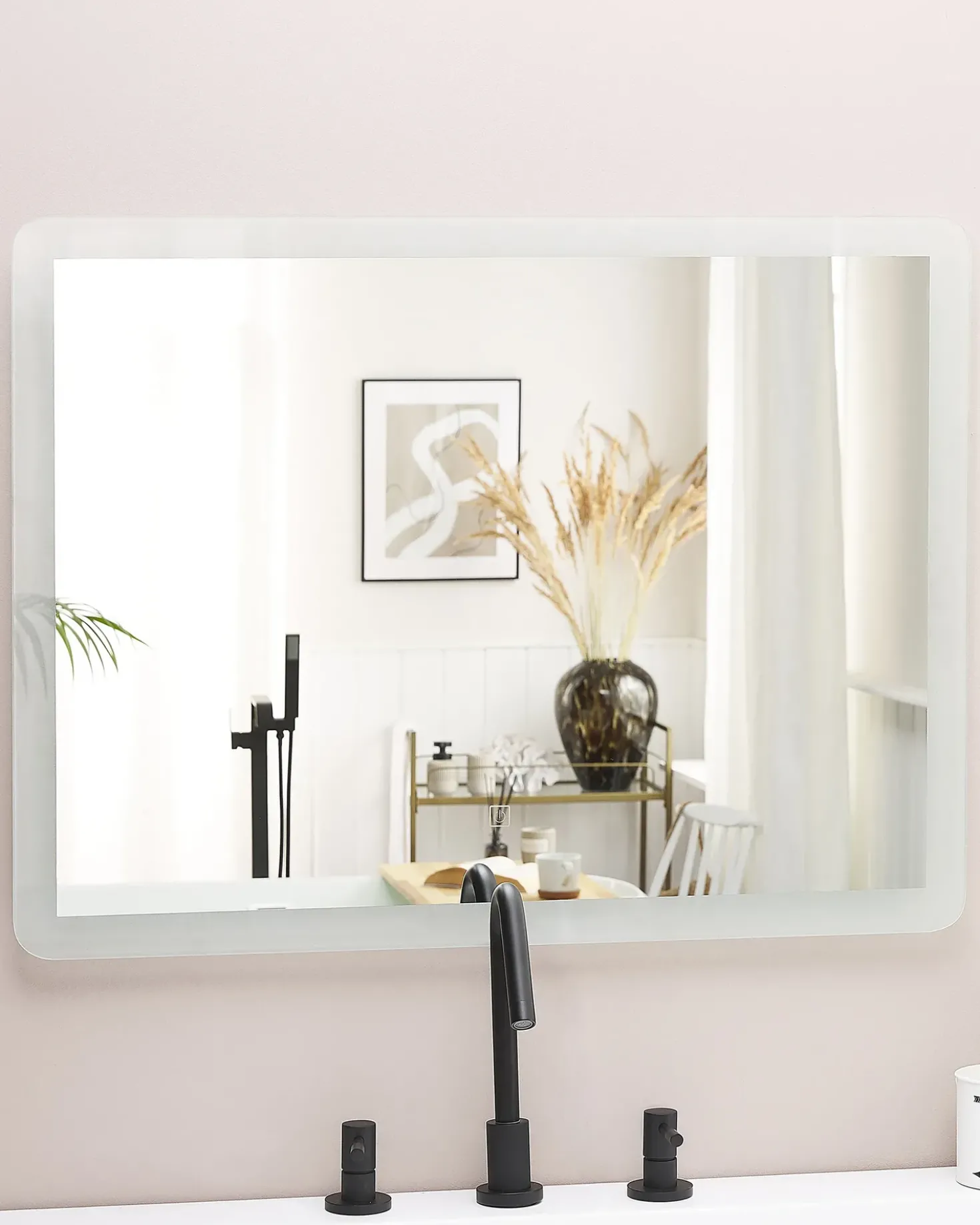 LED-badeværelsesspejl CORROY 80 cm 60 cm Sølv