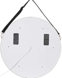 LED-badeværelsesspejl DAROIS 60 cm 60 cm Med indbygget Bluetooth-højttaler Guld
