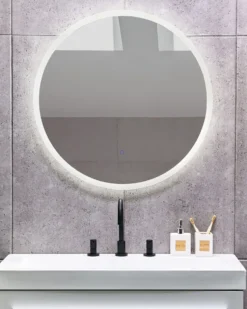 LED-badeværelsesspejl DEAUVILLE 79 cm 79 cm Sølv