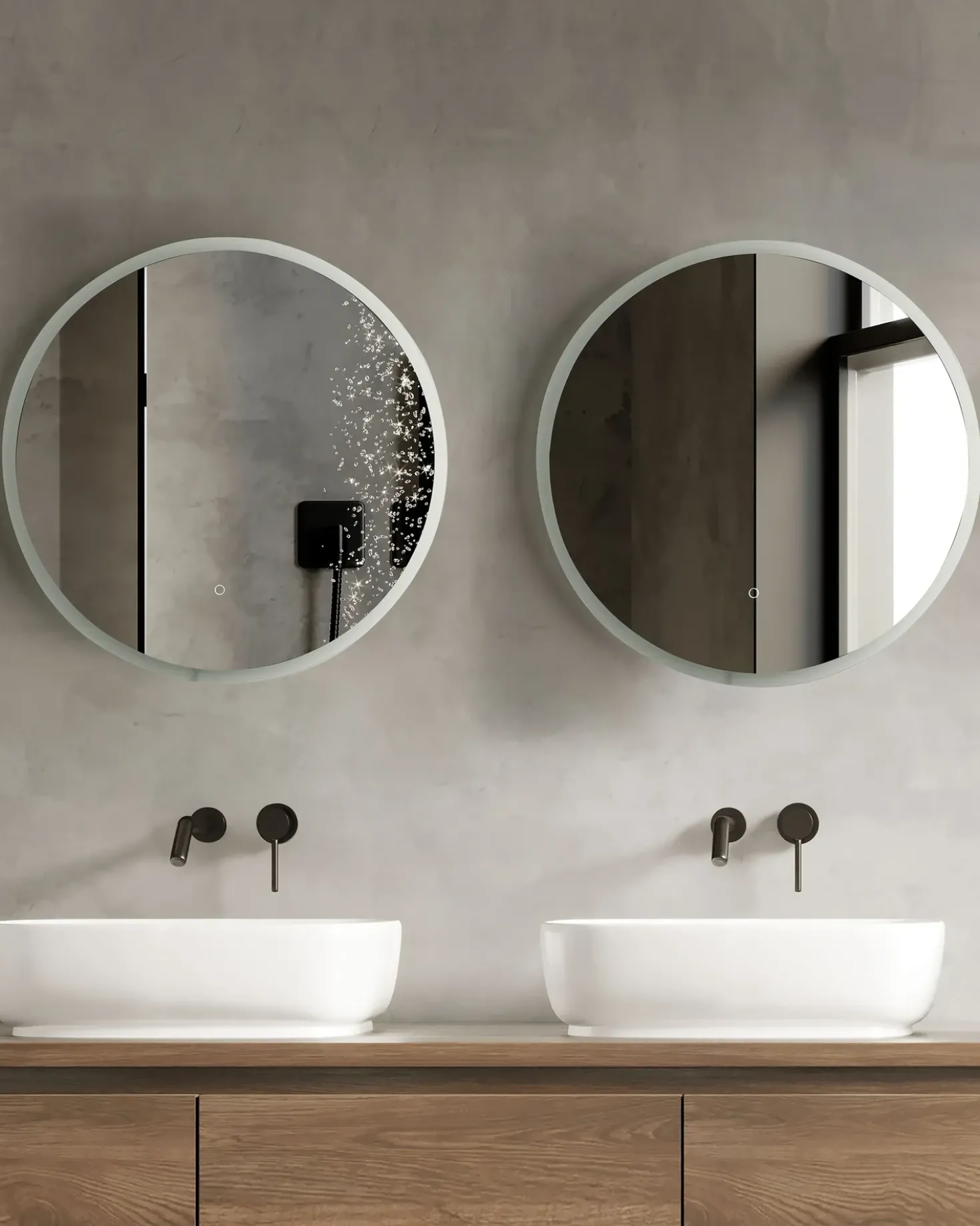 LED-badeværelsesspejl DEAUVILLE 79 cm 79 cm Sølv