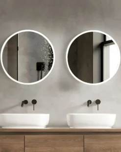 LED-badeværelsesspejl DEAUVILLE 79 cm 79 cm Sølv